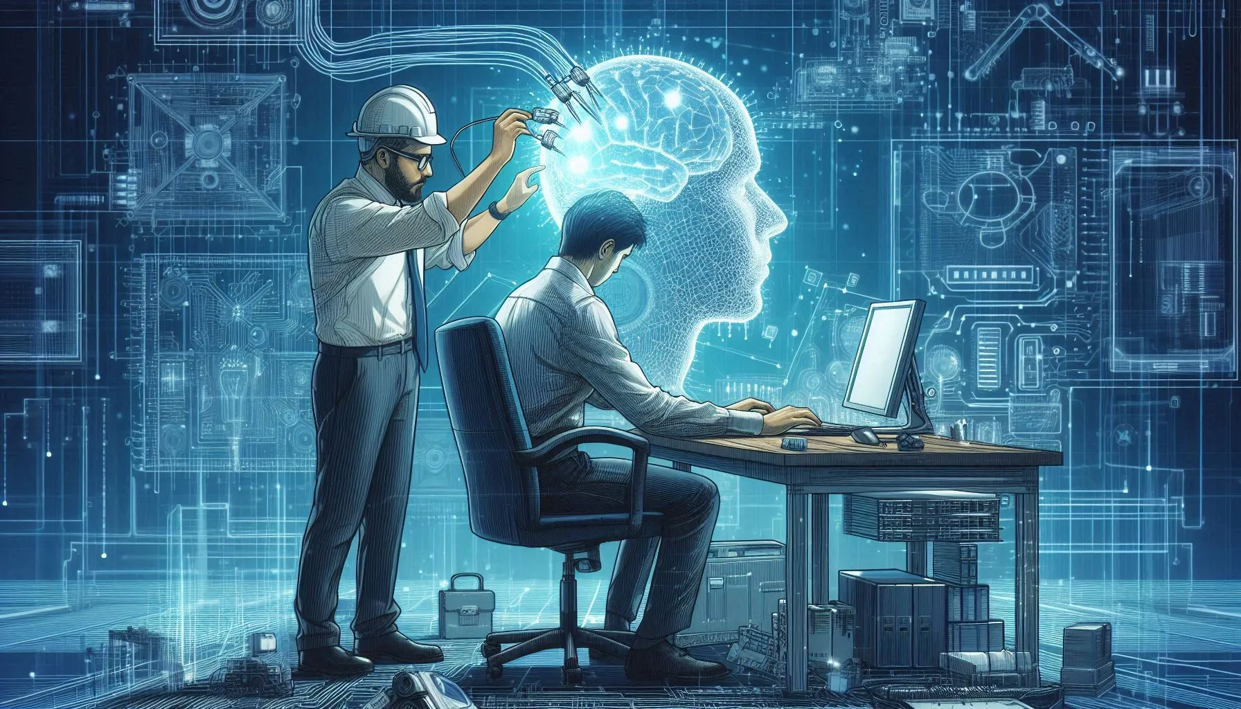Ein social Engineer macht sich am Gehirn eines Mitarbeiters zu schaffen.
